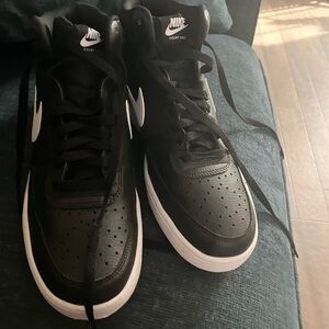 Nike black and white high top